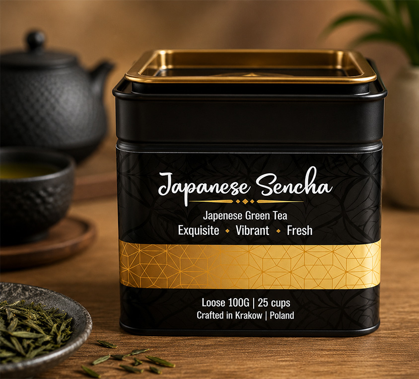 Sencha Premium Leo Tea w eleganckiej puszce